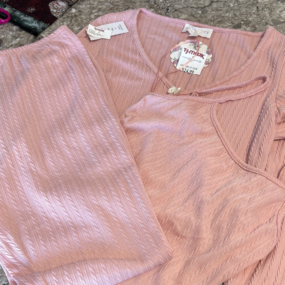 Blush Ribbed Lounge Set